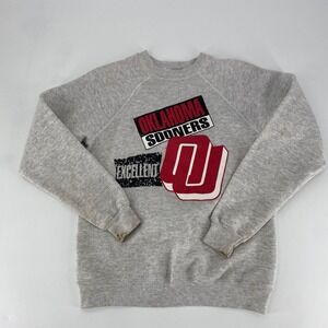 Kids‎ Oklahoma Sooners Crewneck Sweatshirt Gray Hanes Activewear Large 14-16 VTG